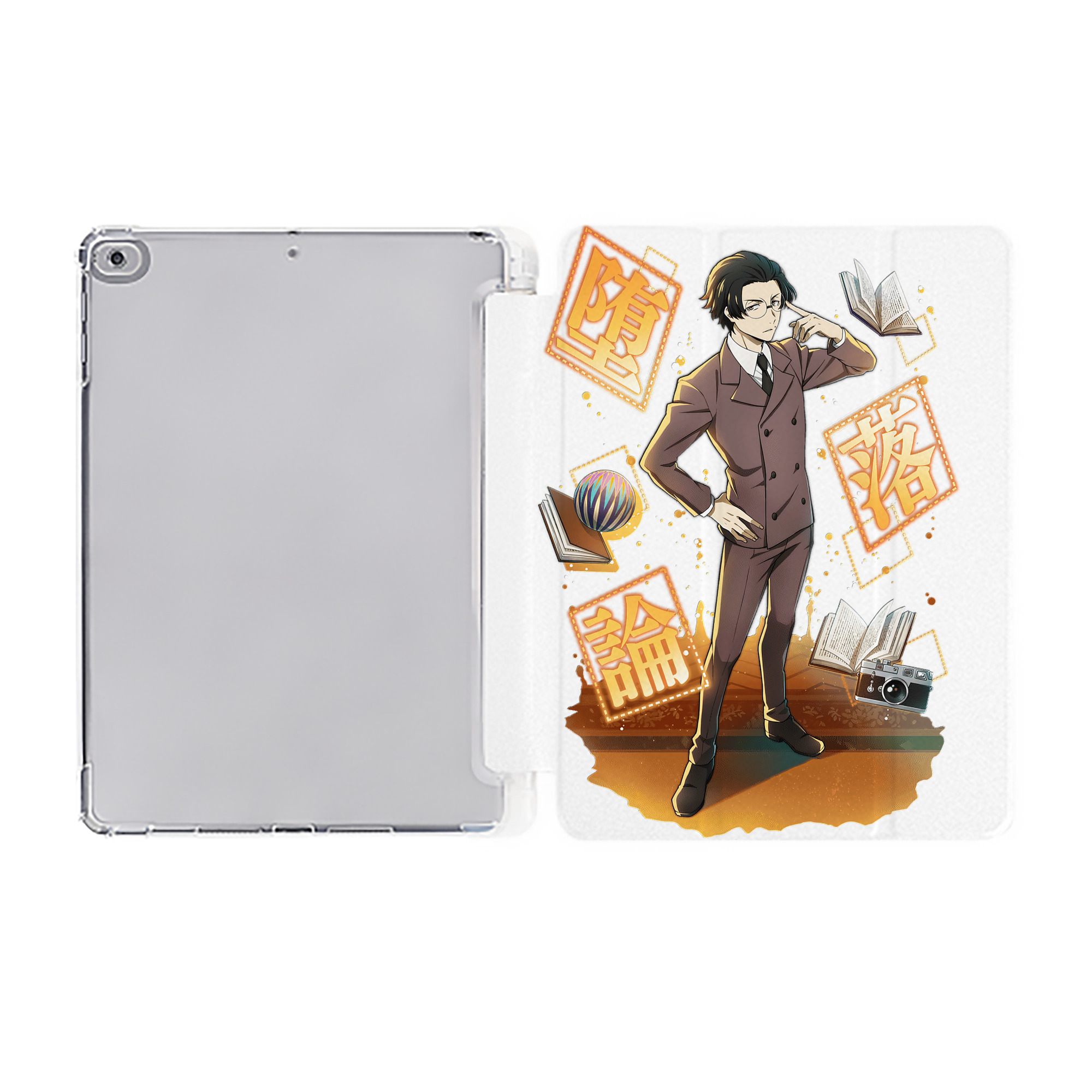 （画像用） 文豪ストレイドッグス Bungo Stray Dogs IPad ケース ペン収納付き 三つ折りスタンド PUレザー×シリコン 対応機種9.5/10.5/10.9インチ